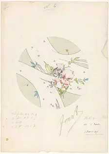Design for a dessert plate, part of a porcelain service for Piilivuyt, c.1889-c.1890. Creator: Jules-Auguste Habert-Dys