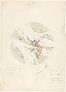 Design for a dessert plate, part of a porcelain service for Piilivuyt, c.1889-c.1890. Creator: Jules-Auguste Habert-Dys