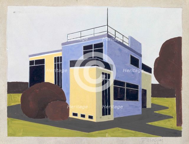 Design for a Detached House, 1923. Creator: Molnar, Farkas (1897-1945).