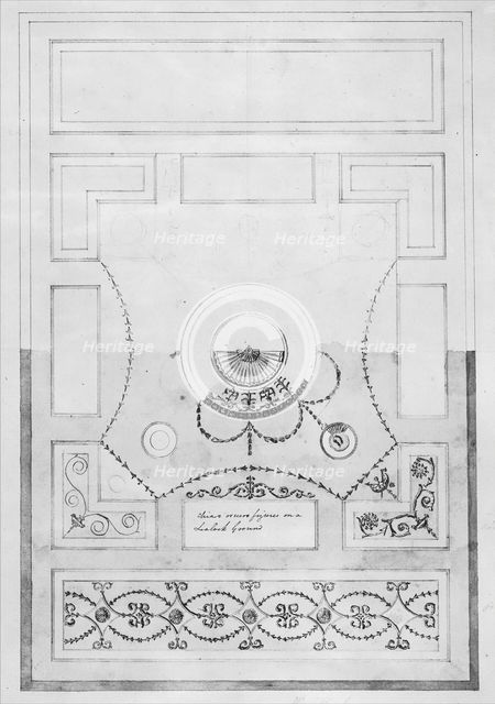 Design for a Dining-room Ceiling at Kelmarsh Hall, Northamptonshire, ca. 1770. Creator: James Wyatt.