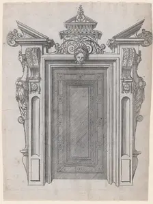Design for a Door Frame, 1565-70. Creator: Jacques Androuet Du Cerceau