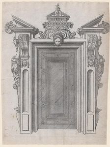 Design for a Door Frame, 1565-70. Creator: Jacques Androuet Du Cerceau