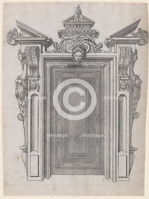 Design for a Door Frame, 1565-70. Creator: Jacques Androuet Du Cerceau.