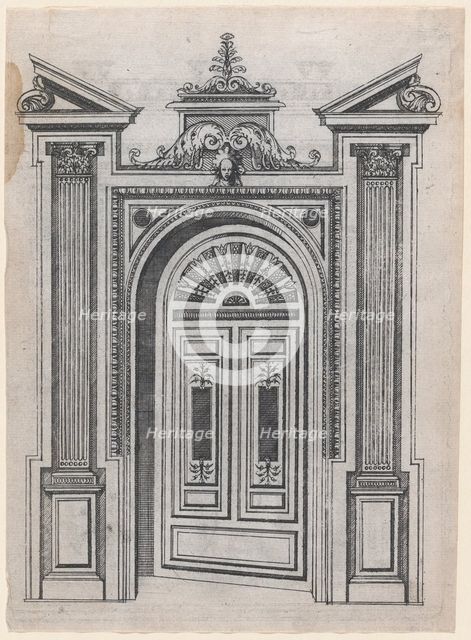 Design for a Door Frame, 1565-70. Creator: Jacques Androuet Du Cerceau.