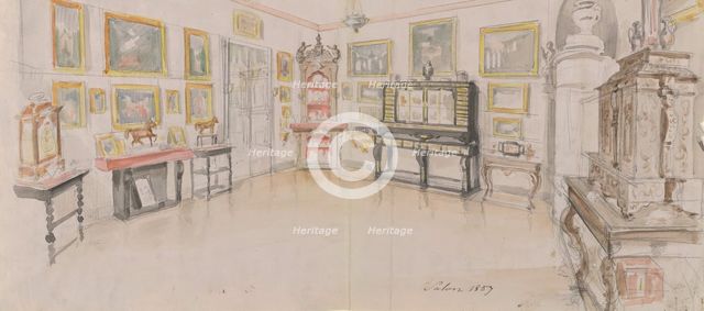 Design for a domestic interior, 1857. Creator: Anon.