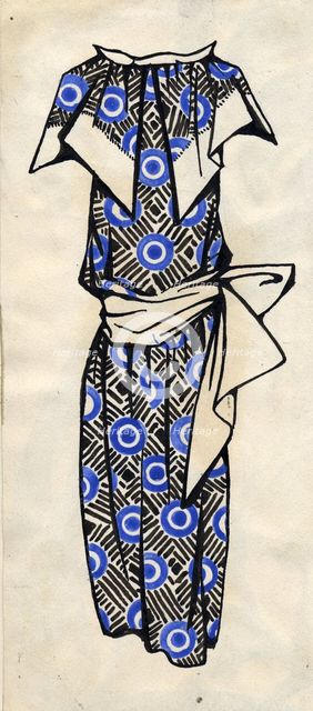 Design for a dress, 1924. Creator: Popova, Lyubov Sergeyevna (1889-1924).