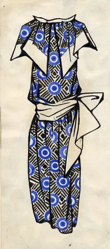 Design for a dress, 1924. Creator: Popova, Lyubov Sergeyevna (1889-1924)