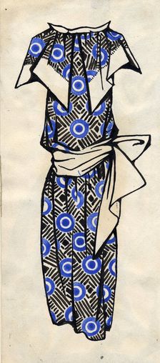 Design for a dress, 1924. Creator: Popova, Lyubov Sergeyevna (1889-1924)