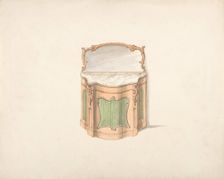 Design for a Dressing Cabinet with Marble Top and Mirror, early 19th century. Creator: Anon