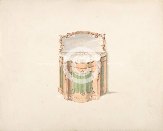 Design for a Dressing Cabinet with Marble Top and Mirror, early 19th century. Creator: Anon.