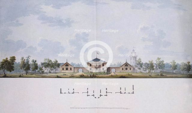 Design for a Farm in the Alexander Park at Tsarskoye Selo, 1818. Artist: Menelaws, Adam (1753-1831)