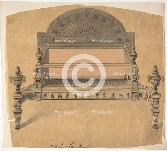 Design for a Fireplace Grate, 19th century. Creator: Anon.