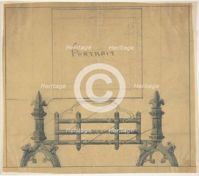 Design for a Fireplace Grate, 19th century. Creator: Anon.