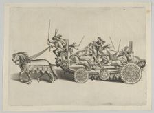 Design for a float, from Éloges et discours sur la triomphante réception du Roy en sa vil..., 1629. Creator: Melchior Tavernier