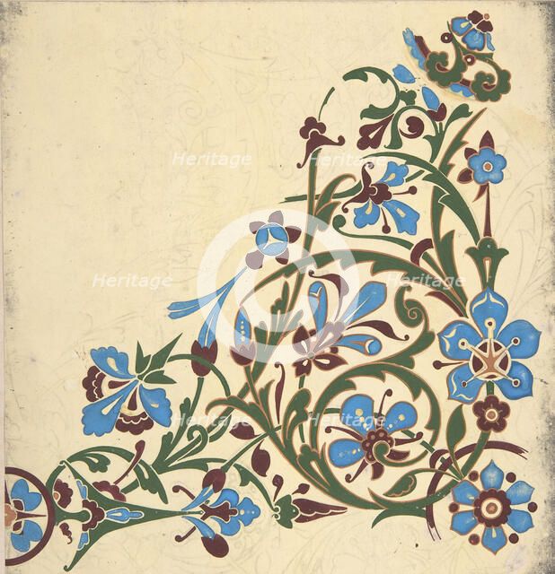 Design for a Floral Pattern, ca. 1883, based on earlier design. Creator: Christopher Dresser.