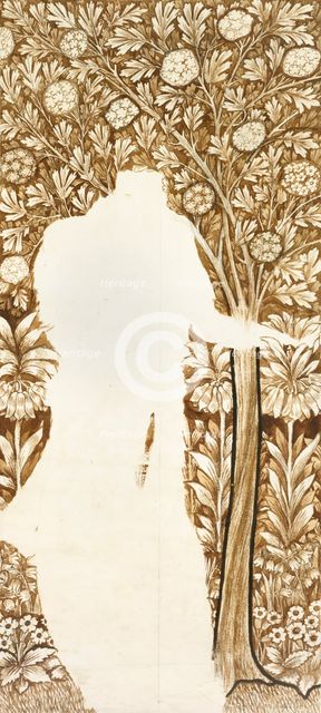 Design for a foliage background (unfinished), late 19th century. Artist: William Morris.