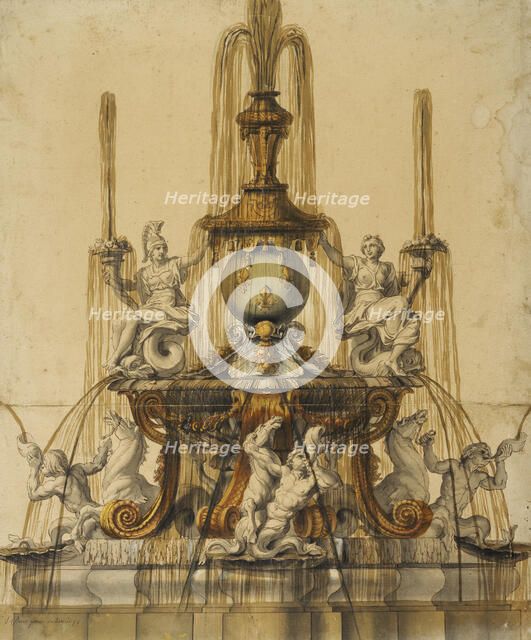 Design for a fountain at Versailles, 1673.  Creator: Unknown.