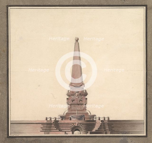 Design for a fountain with an obelisk, ca. 1760-80. Creator: Anon.