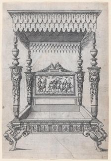 Design for a Four Poster Bed, 1565-70. Creator: Jacques Androuet Du Cerceau