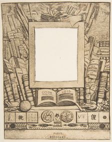 Design for a frame for the portrait of Armand Guéraud, 1862. Creator: Charles Meryon