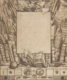 Design for a frame for the portrait of Armand Guéraud, 1862. Creator: Charles Meryon