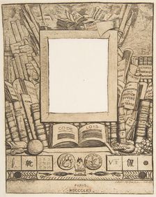 Design for a frame for the portrait of Armand Guéraud, 1862. Creator: Charles Meryon