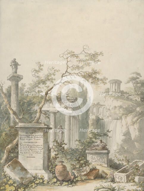 Design for a Frontispiece, 1782. Creator: Claude Louis Chatelet.
