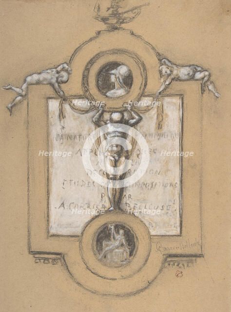 Design for a Frontispiece, 19th century. Creator: Albert Ernest Carrier de Belleuse.
