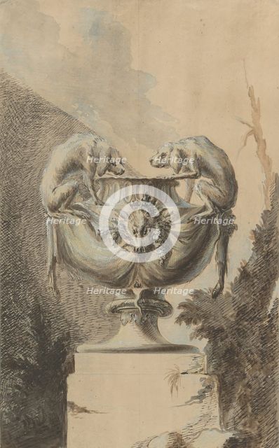 Design for a Garden Vase with Hunting Theme, ca. 1740. Creator: Johann Paul Egell.