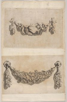 Design for a Garland from Various New Festoons, Part II (Verscheide Nieuwe Festonnen, tw..., 1694. Creator: Michiel Mosyn