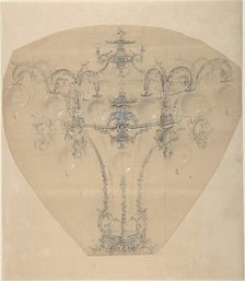 Design for a Gas Chandelier, 1850-70. Creator: Anon