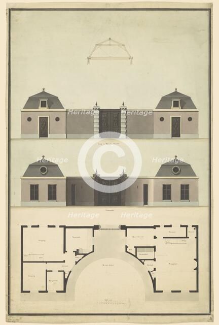 Design for a gatehouse annex office, 1792. Creator: Abraham van der Hart.