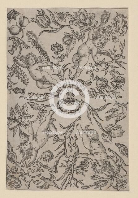 Design for a Gilt Leather Panel, ca. 1660-70. Creator: Anon.