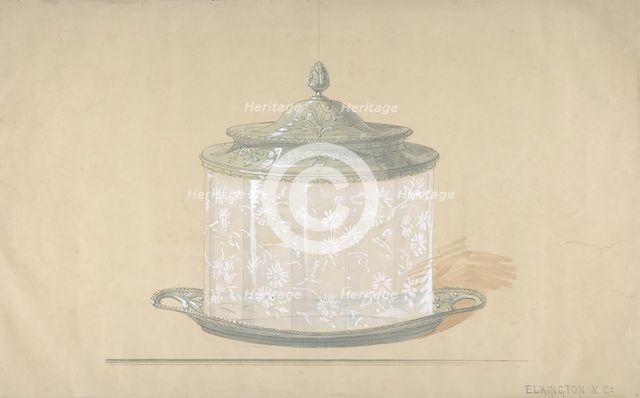 Design for a Glass Box with a Silver Base and Cover, 1820-65. Creator: George Richards Elkington.