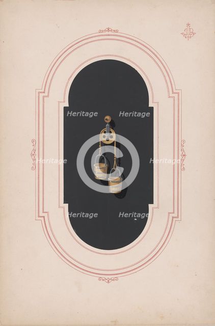 Design for a Gold Earring with Two Buckets and Pulley, ca. 1870-1900. Creator: Anon.