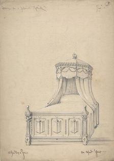 Design for a Gothic Bed, 1841-84. Creator: Charles Hindley & Sons