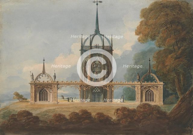 Design for a Gothic "Belle Vue", ca. 1800. Creator: William Hurst Ashpitel.