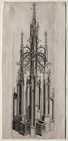 Design for a Gothic Fountain, c. 1470. Creator: Master W with the Key (Flemish)