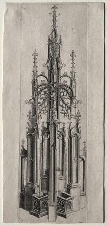 Design for a Gothic Fountain, c. 1470. Creator: Master W with the Key (Flemish)