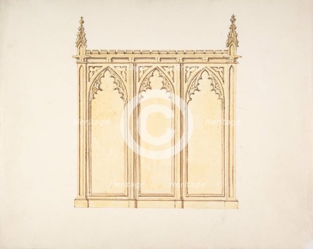 Design for a Gothic Paneling, early 19th century. Creator: Anon.