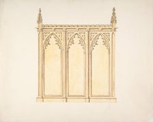 Design for a Gothic Paneling, early 19th century. Creator: Anon