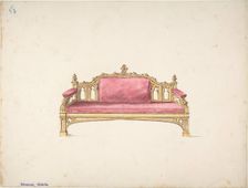Design for a Gothic Settee, early 19th century. Creator: Anon