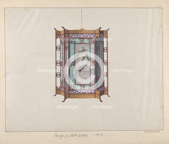 Design for a Hall Lamp, ca. 1800-1810 . Creator: Lamqua.