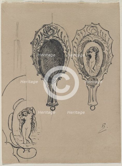 Design for a Hand Mirror, c. 1900-1902. Creator: Félix Bracquemond (French, 1833-1914).