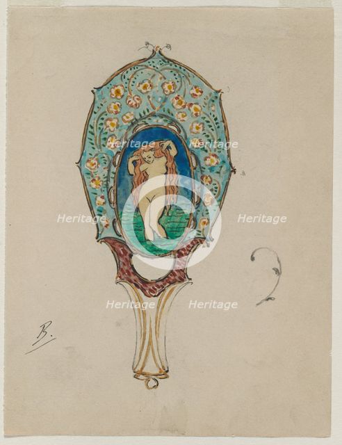 Design for a Hand Mirror, c. 1900-1902. Creator: Félix Bracquemond (French, 1833-1914).