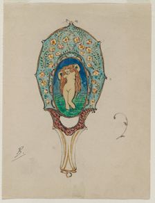 Design for a Hand Mirror, c. 1900-1902. Creator: Félix Bracquemond (French, 1833-1914)