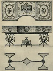 Design for a harpsichord by Robert Adam, 1774, (1946). Creator: Unknown