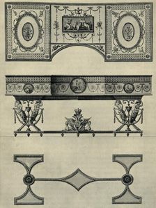 Design for a harpsichord by Robert Adam, 1774, (1946). Creator: Unknown