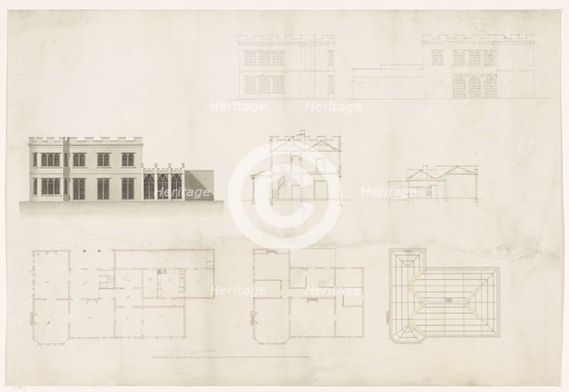Design for a house in neo-Gothic style, c.1700-c.1800. Creator: Anon.