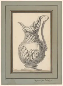 Design for a jug with lid, c.1765-c.1775. Creator: Jean Charles Delafosse